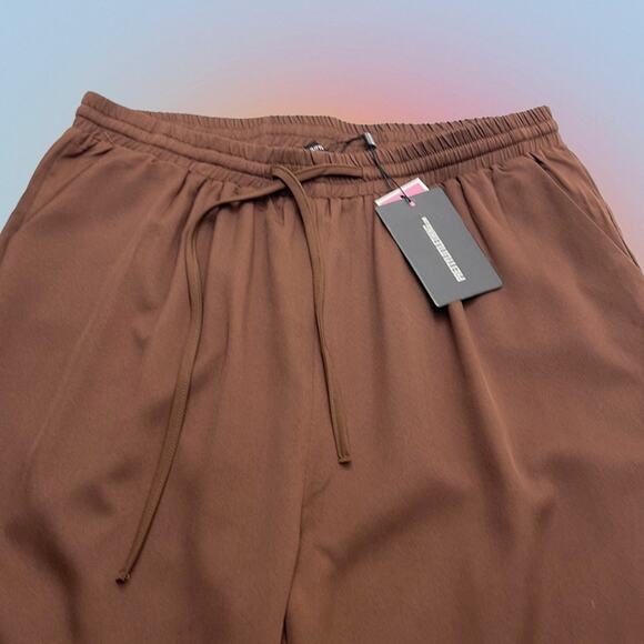 PRETTY LITTLE THING Women’s 12 Brown Pull On Pant - Picture 1 of 4